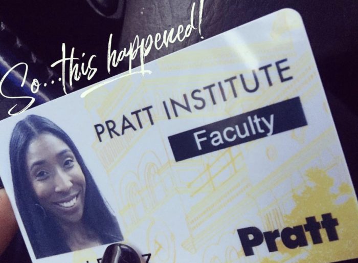 Pratt institute faculty id card on the display
