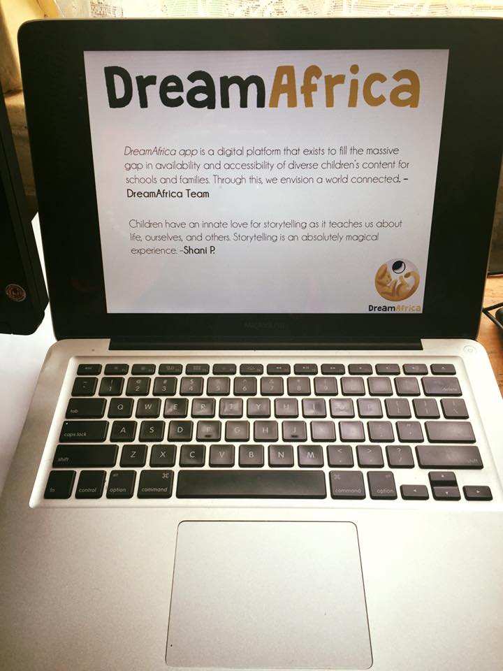 A laptop with the word dream africa on it.