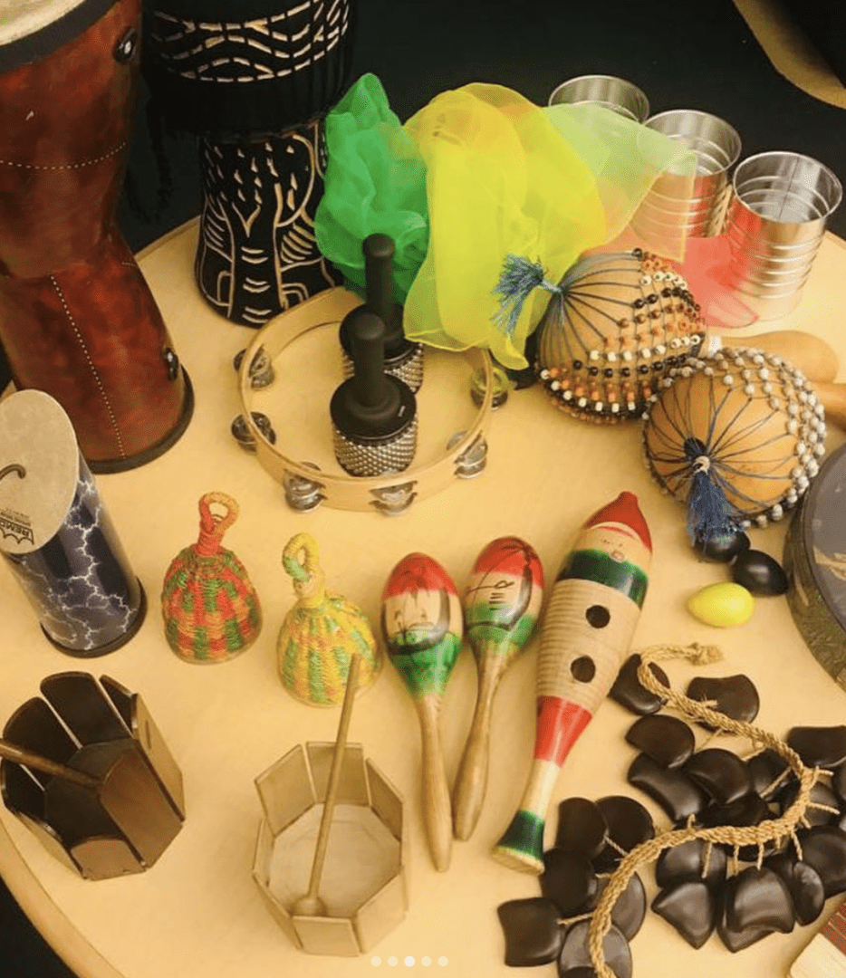 Closeup view of different items placed on the table